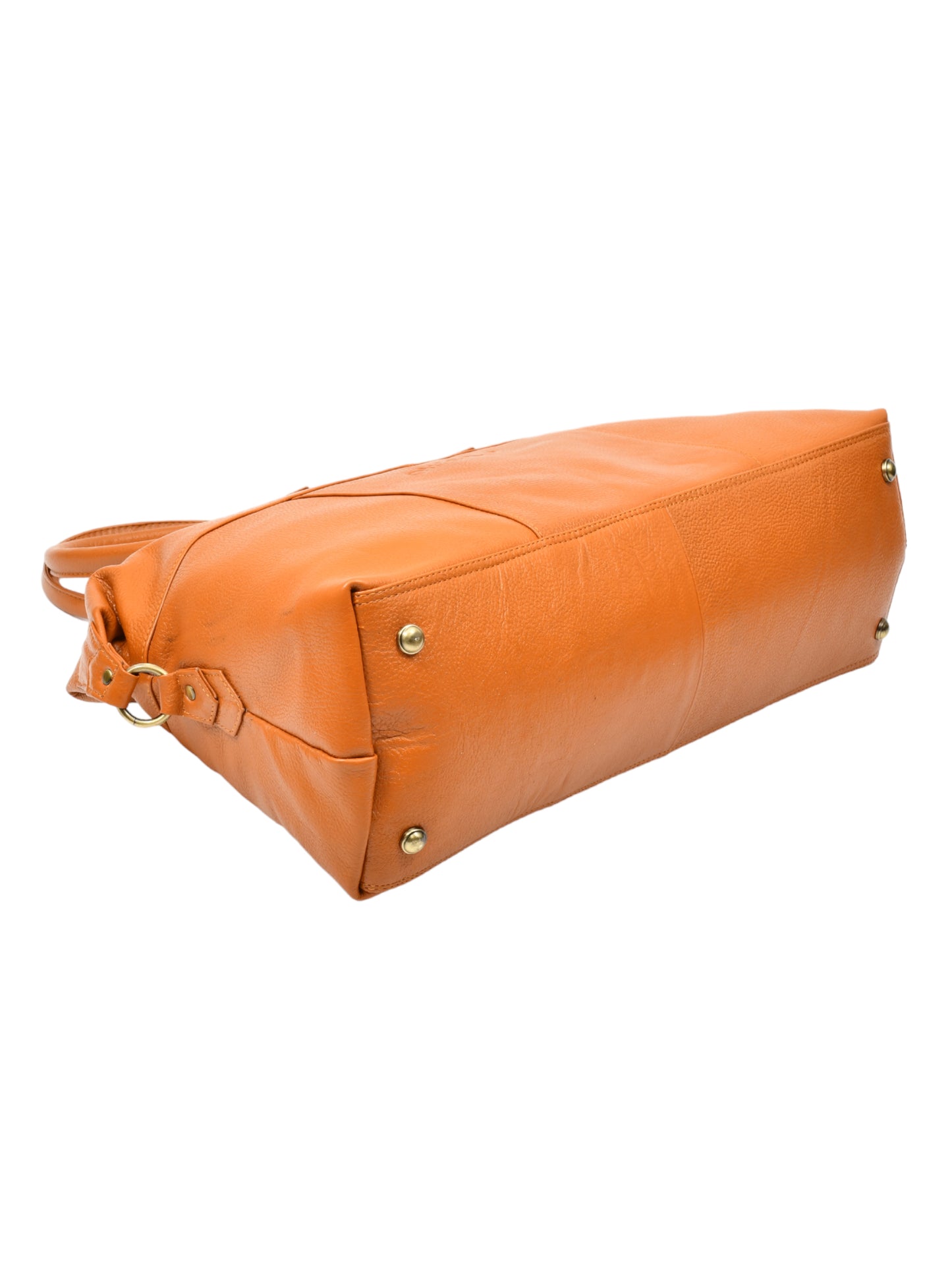 Mustard Textured Genuine Leather Duffel Bag Cabin Size (OMDB-031-MUSTARD)