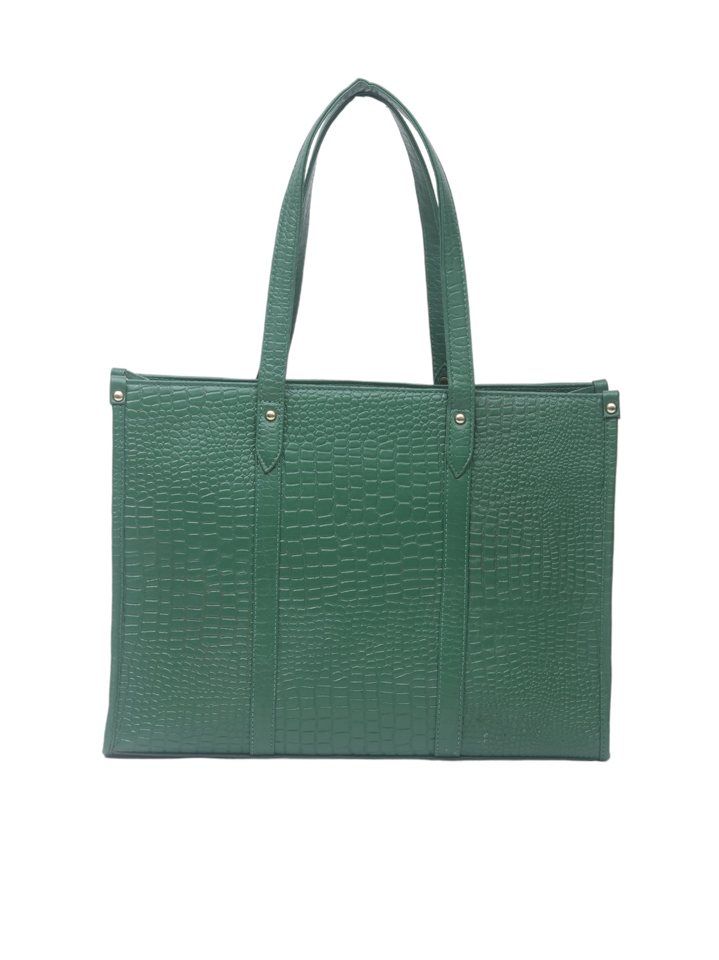 Women Textured Leather 16 Inch Laptop Handheld Bag (OMLBW-002C-GREEN)