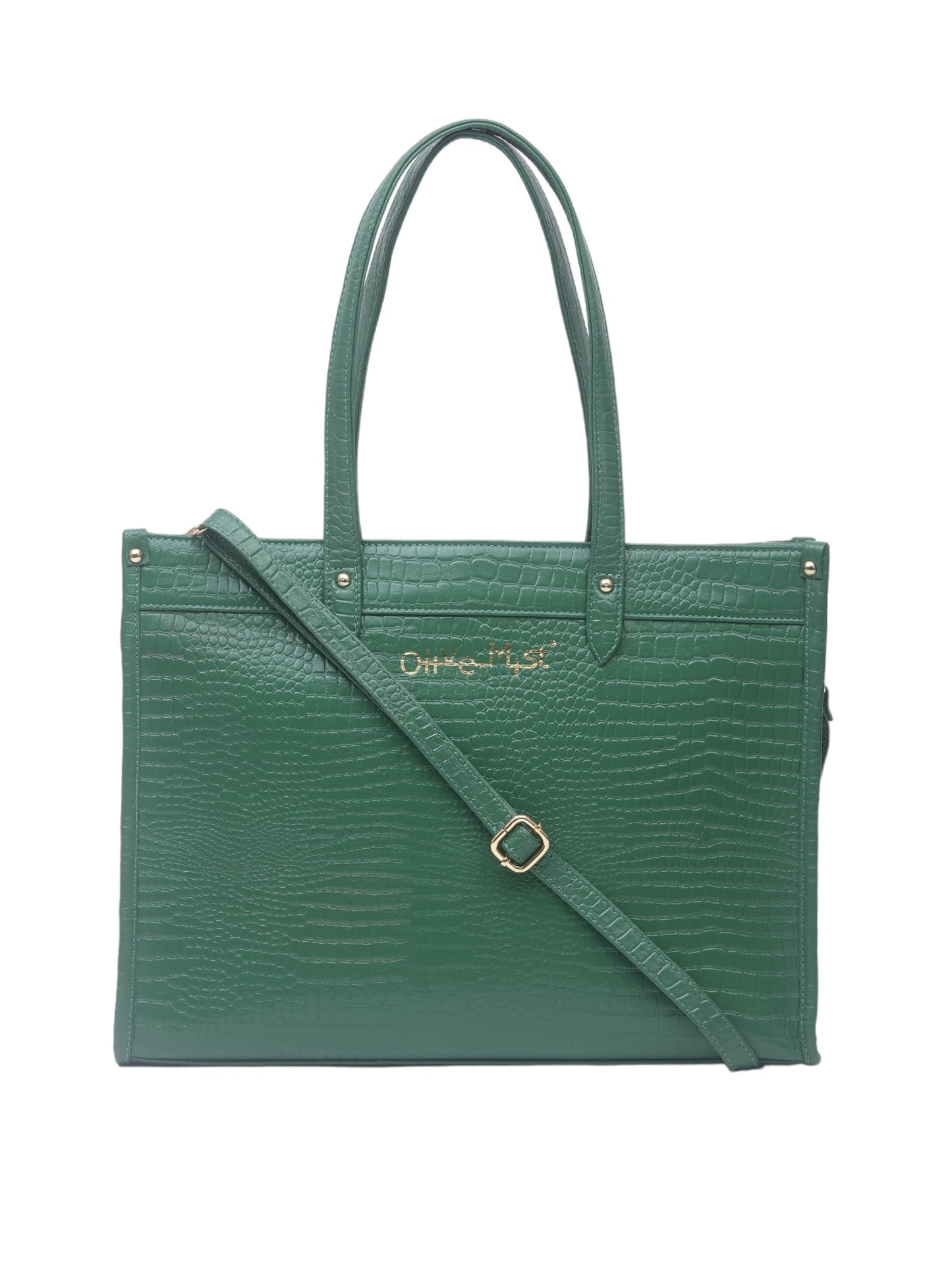 Women's Chic Textured Leather 16 Inch Laptop Bag (OMLBW-004N-GREEN)