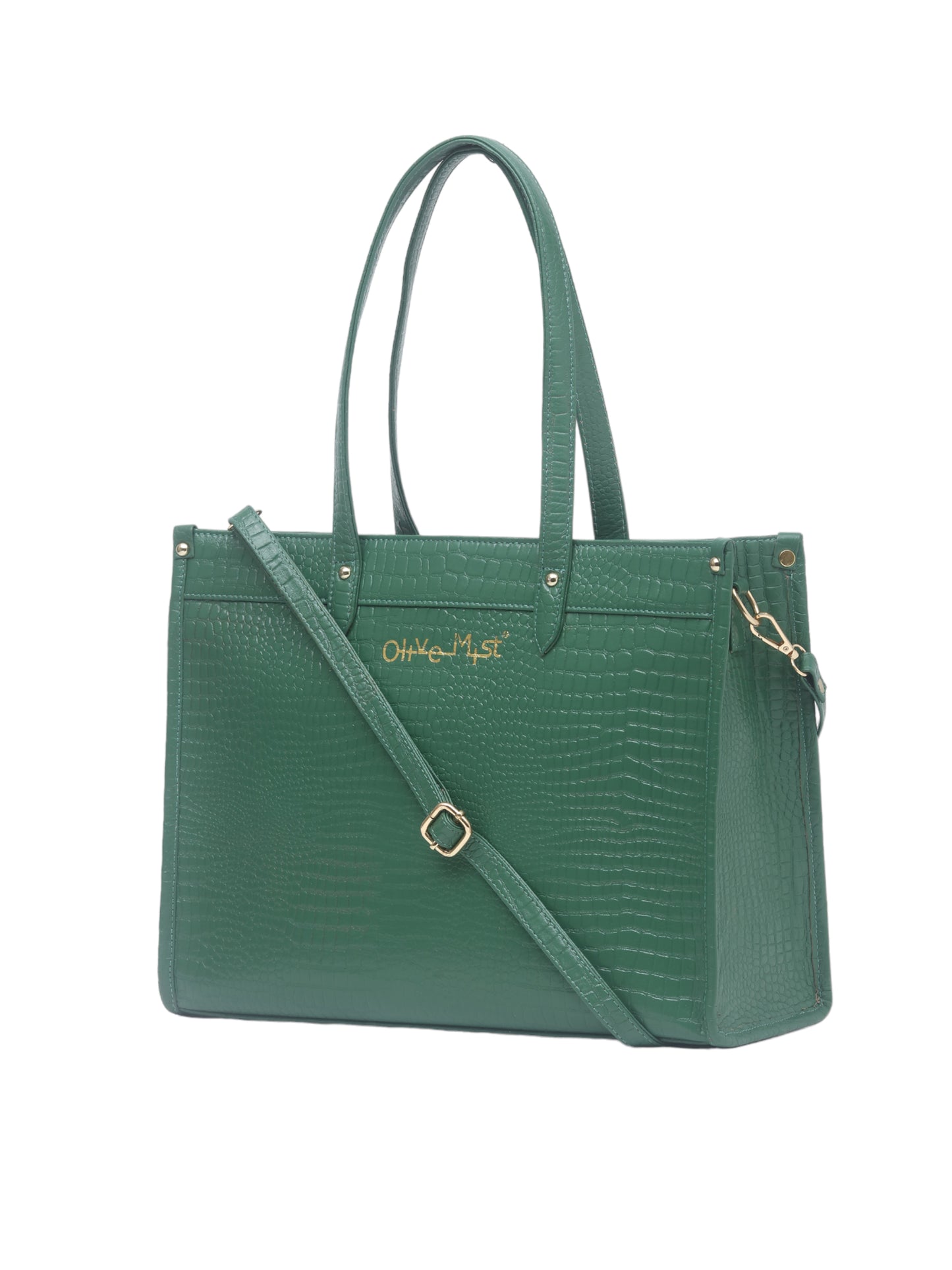 Women's Chic Textured Leather 16 Inch Laptop Bag (OMLBW-004N-GREEN)