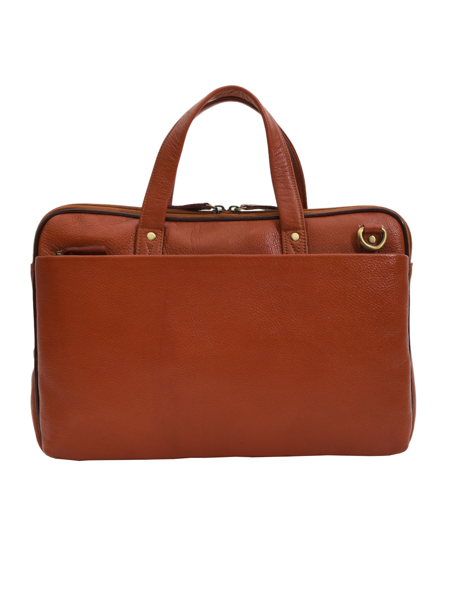 Unisex Genuine Leather Tan 16 Inch Laptop Bag (OMLB-027N-TAN)