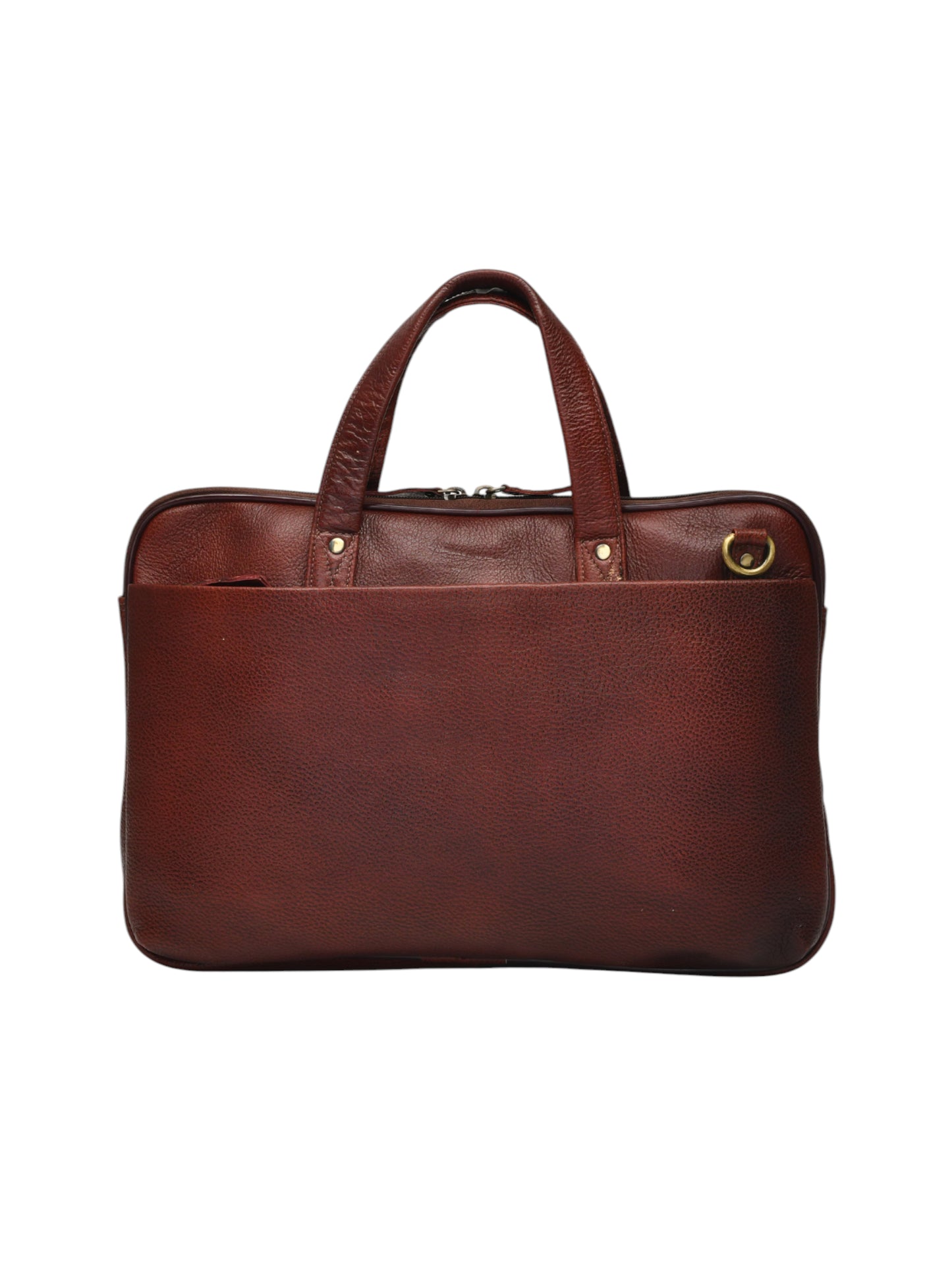 Unisex Genuine Leather Brown 16 Inch Laptop Bag (OMLB-027N-B-BROWN)