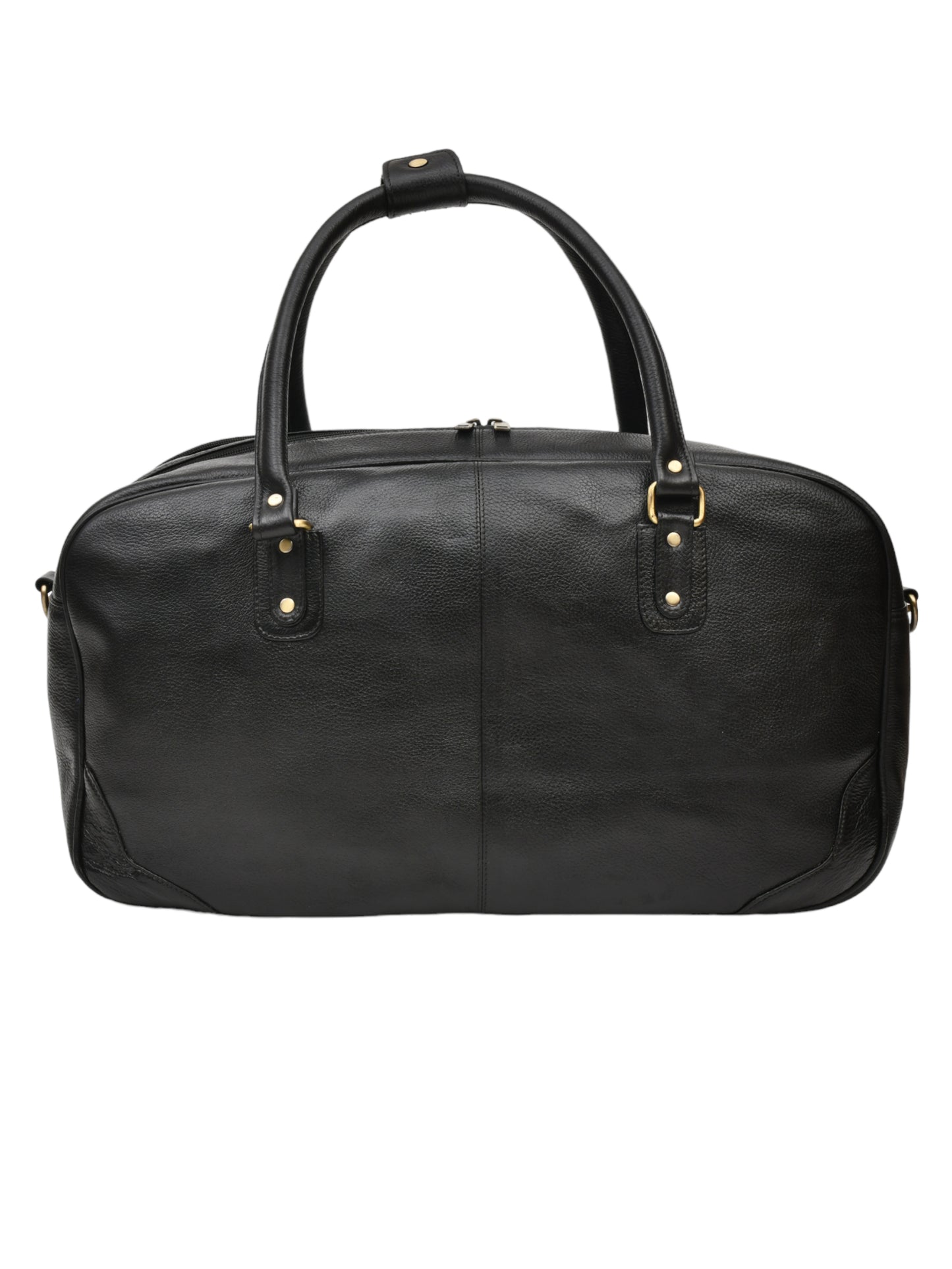 Genuine Leather Black Textured Duffel Bag Cabin Size (OMDB-028-BLACK)