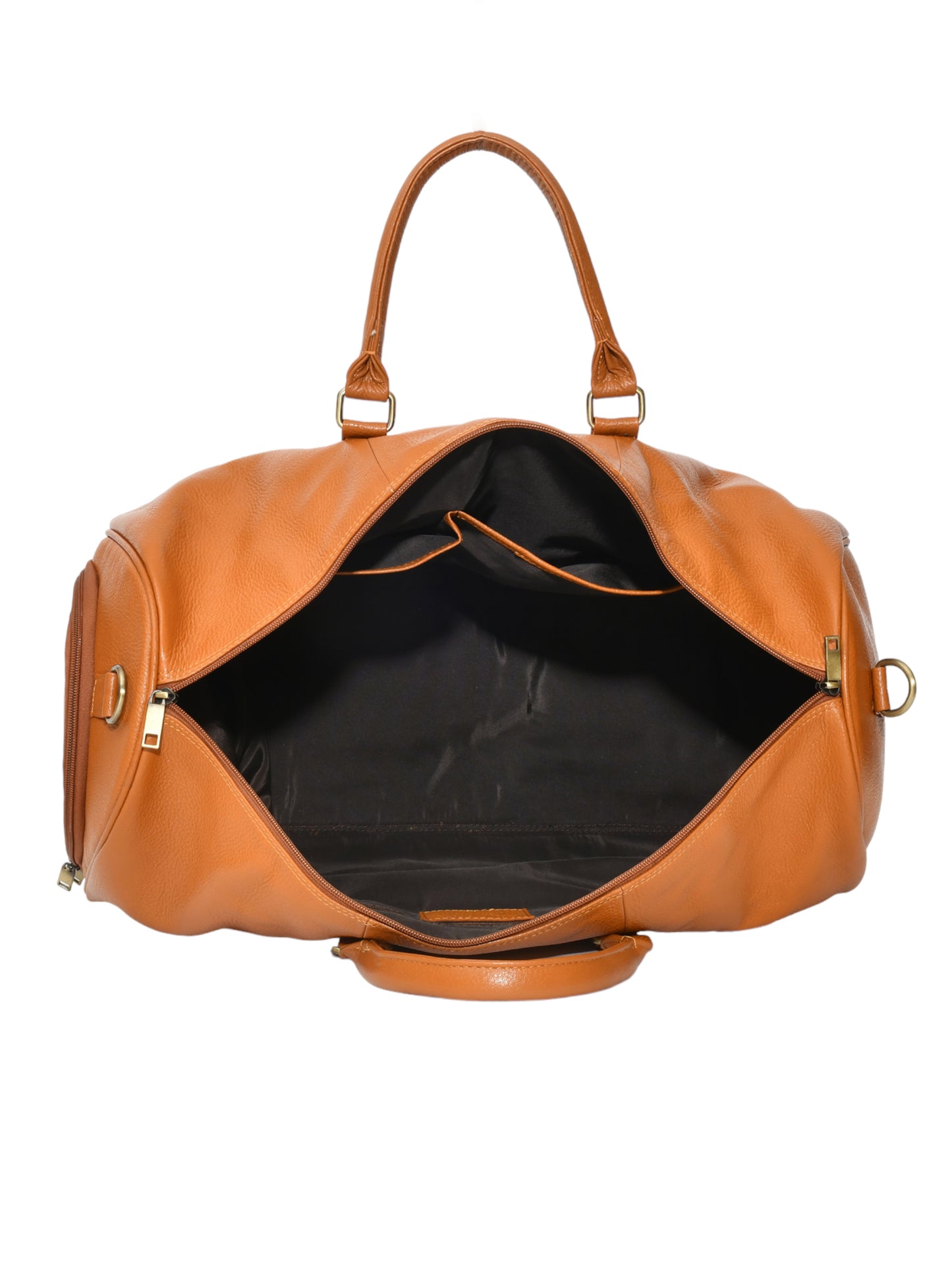 Mustard Textured Genuine Leather Duffel Bag Cabin Size (OMDB-029-MUSTARD)