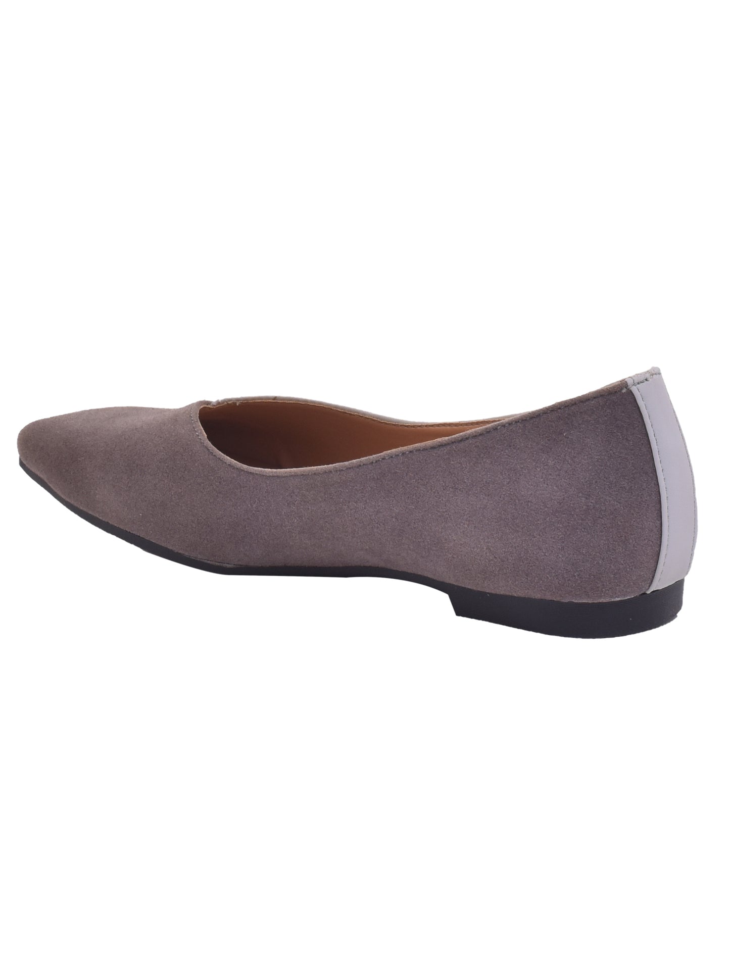 Women Grey Embellished Vegan Party Ballerinas Flats (OMFLT-1006-GREY)