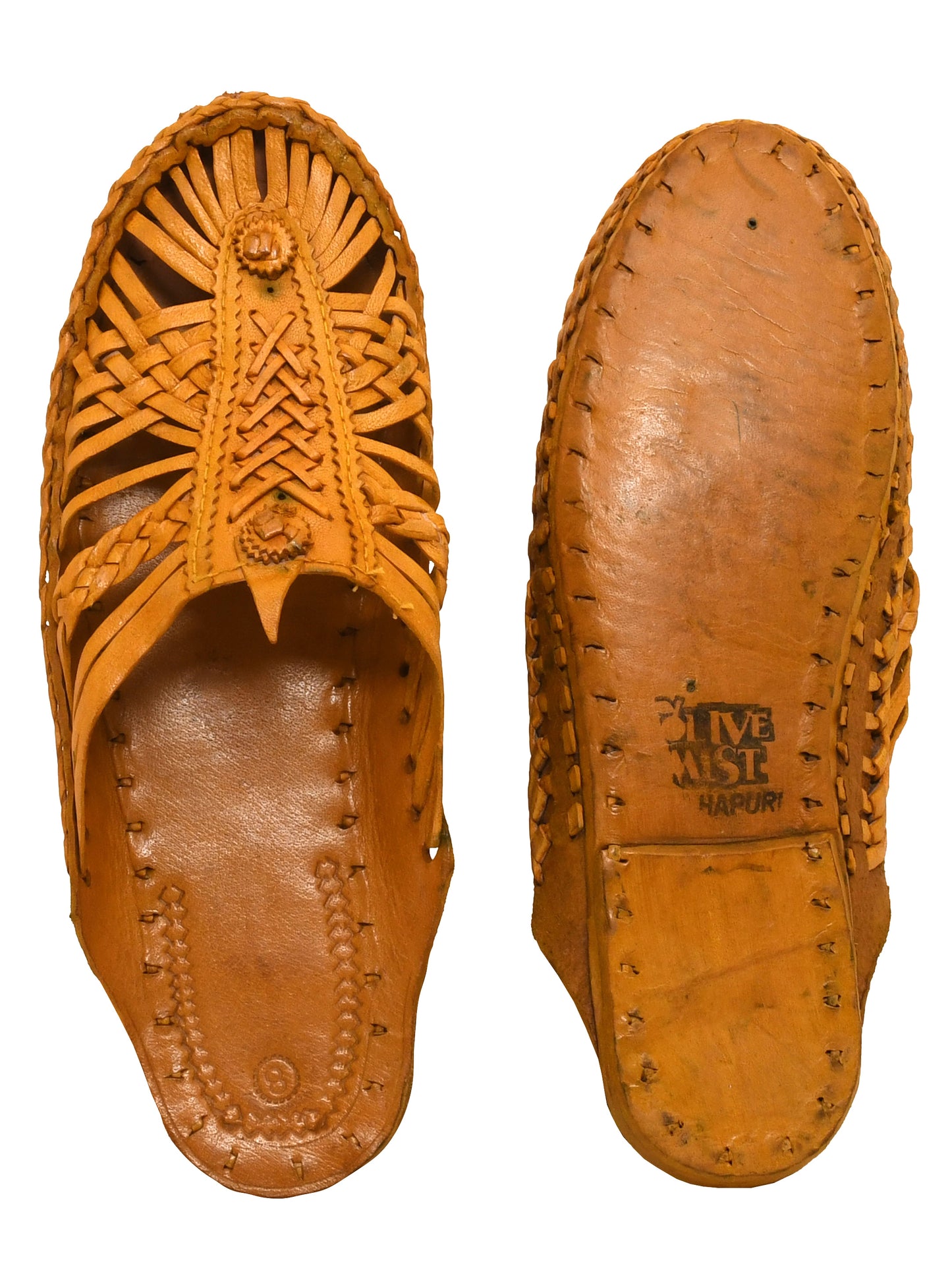 Men Tan Ethnic Leather Handcrafted Kolhapuri (OMKP-010-TAN)