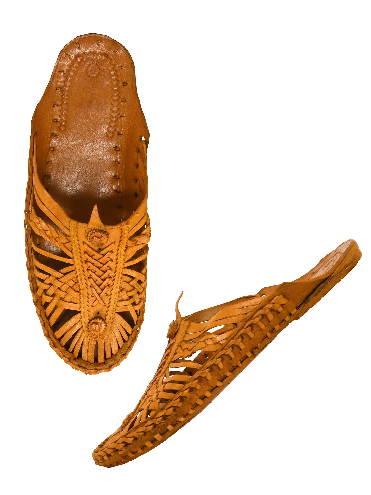 Men Tan Ethnic Leather Handcrafted Kolhapuri (OMKP-010-TAN)