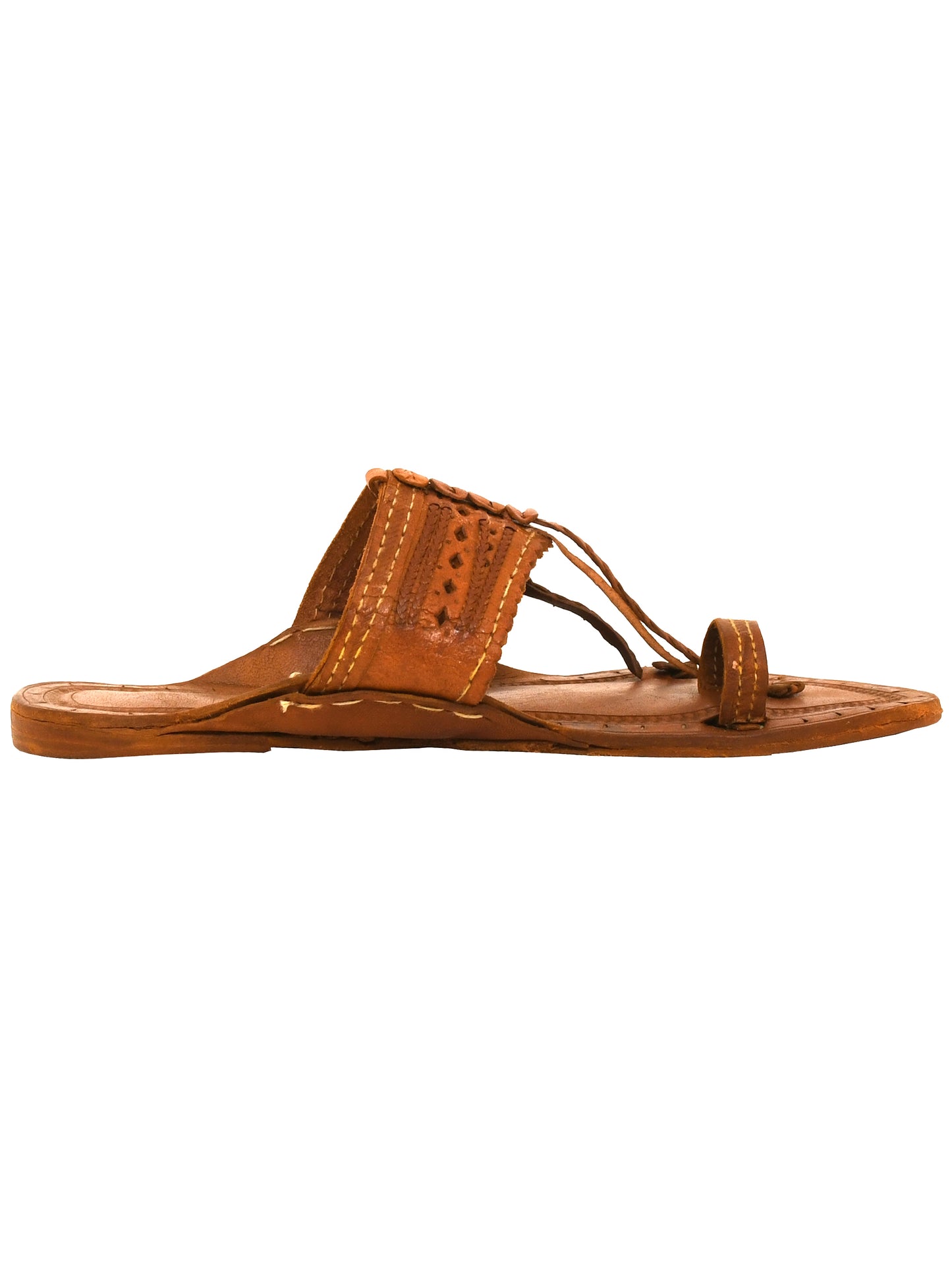 Men Brown Ethnic Leather Handcrafted Kolhapuri (OMKP-008-BROWN)