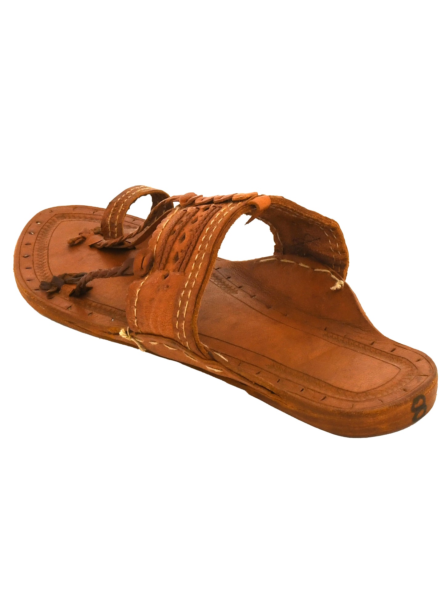 Men Brown Ethnic Leather Handcrafted Kolhapuri (OMKP-008-BROWN)