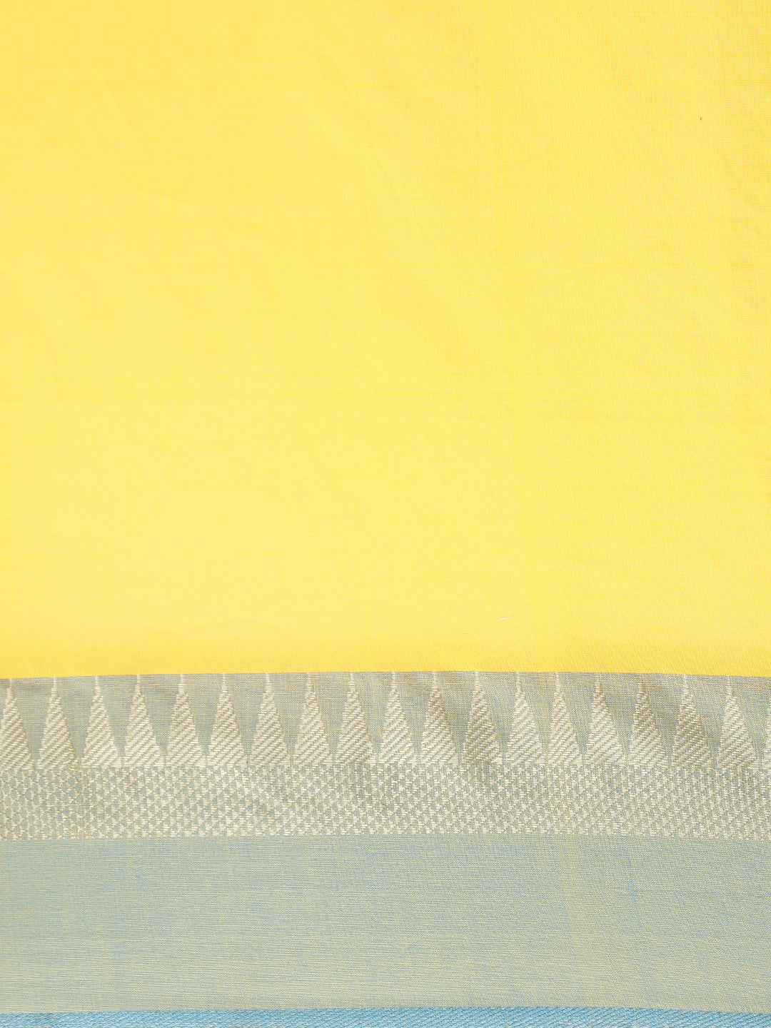 Yellow & Blue Zari Pure Cotton Saree (TDSR2-16-YELLOW)