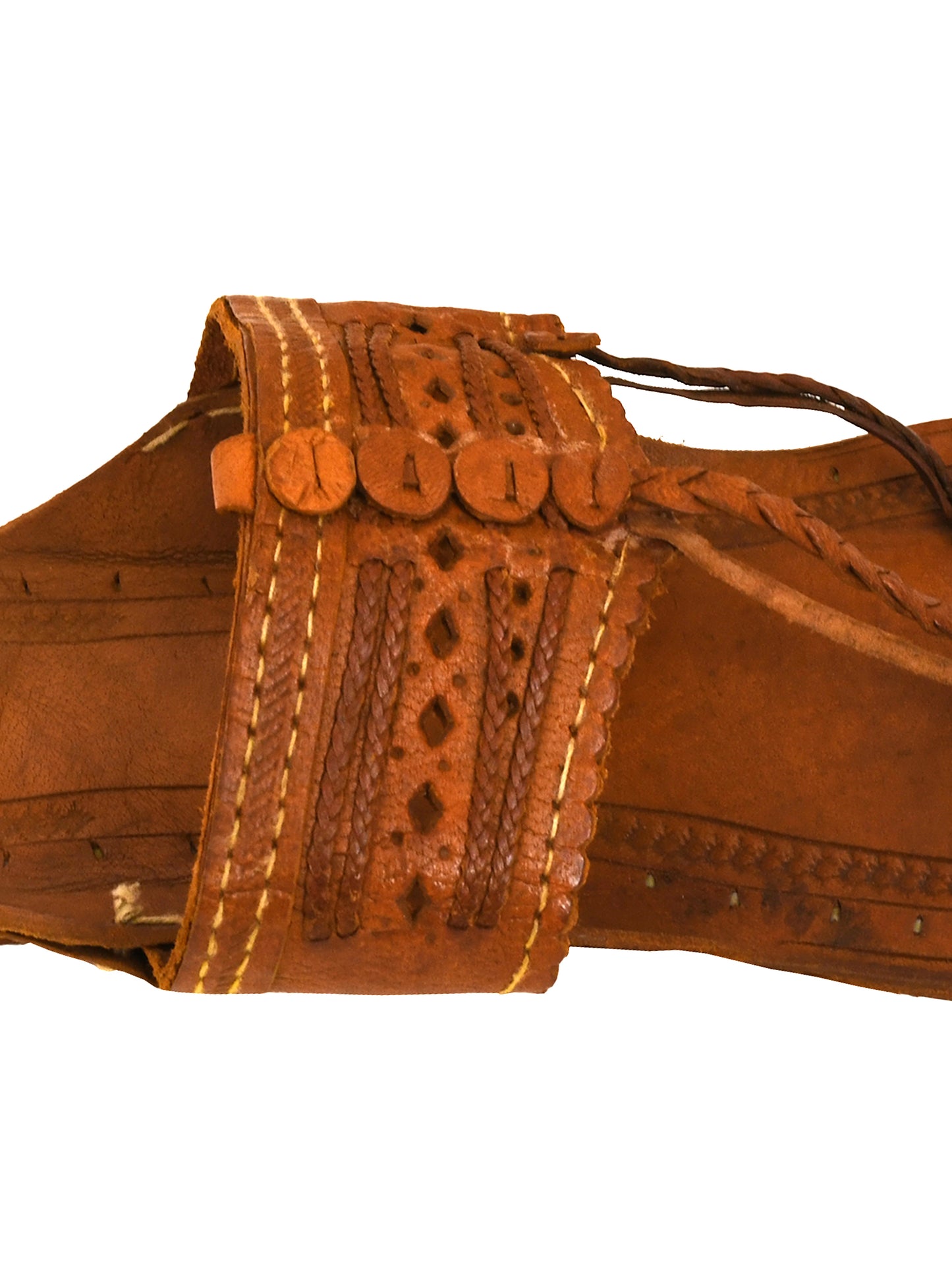 Men Brown Ethnic Leather Handcrafted Kolhapuri (OMKP-008-BROWN)