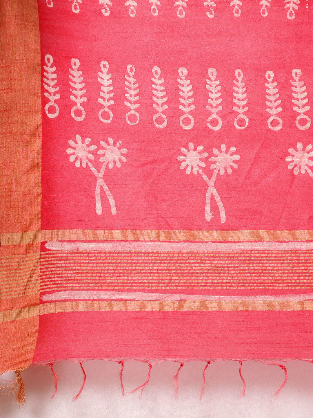 Pink Silk Blend Printed Bhagalpuri Chanderi Saree (NASR1-09-PINK)