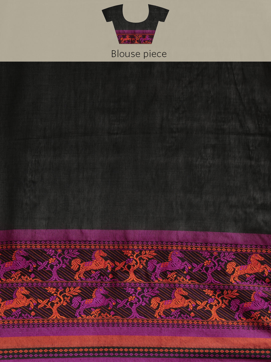 Black & Purple Woven Design Pure Cotton Saree (TDSR3-23-BLACK)