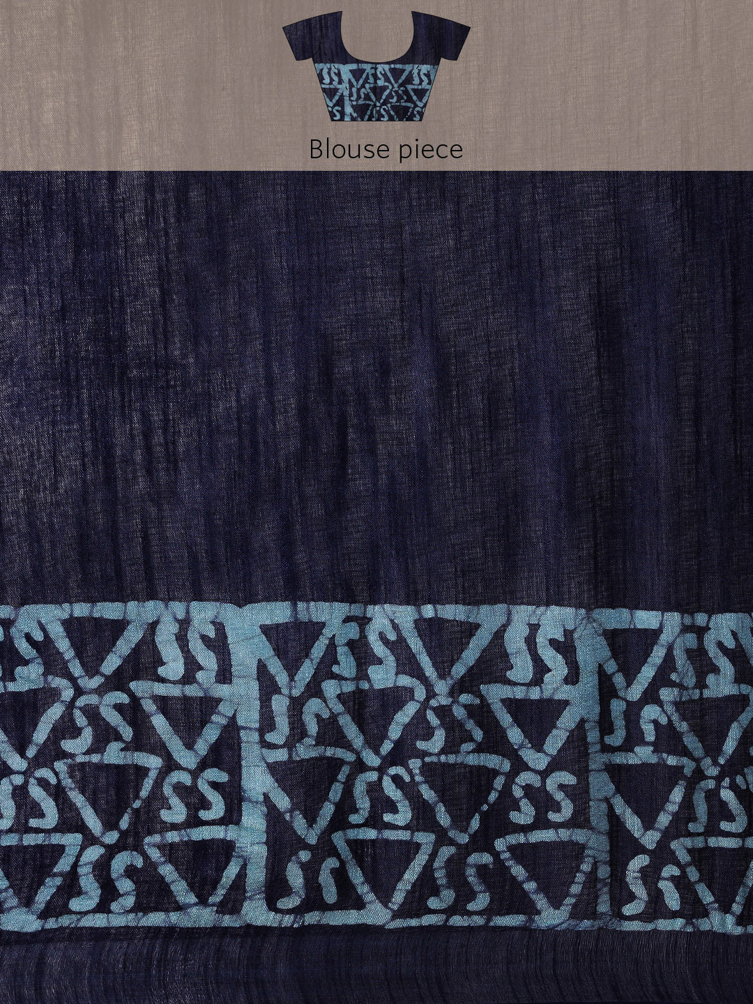 Blue Linen Blend Solid Handloom Bhagalpuri Saree (SVSR-01-BLUE)