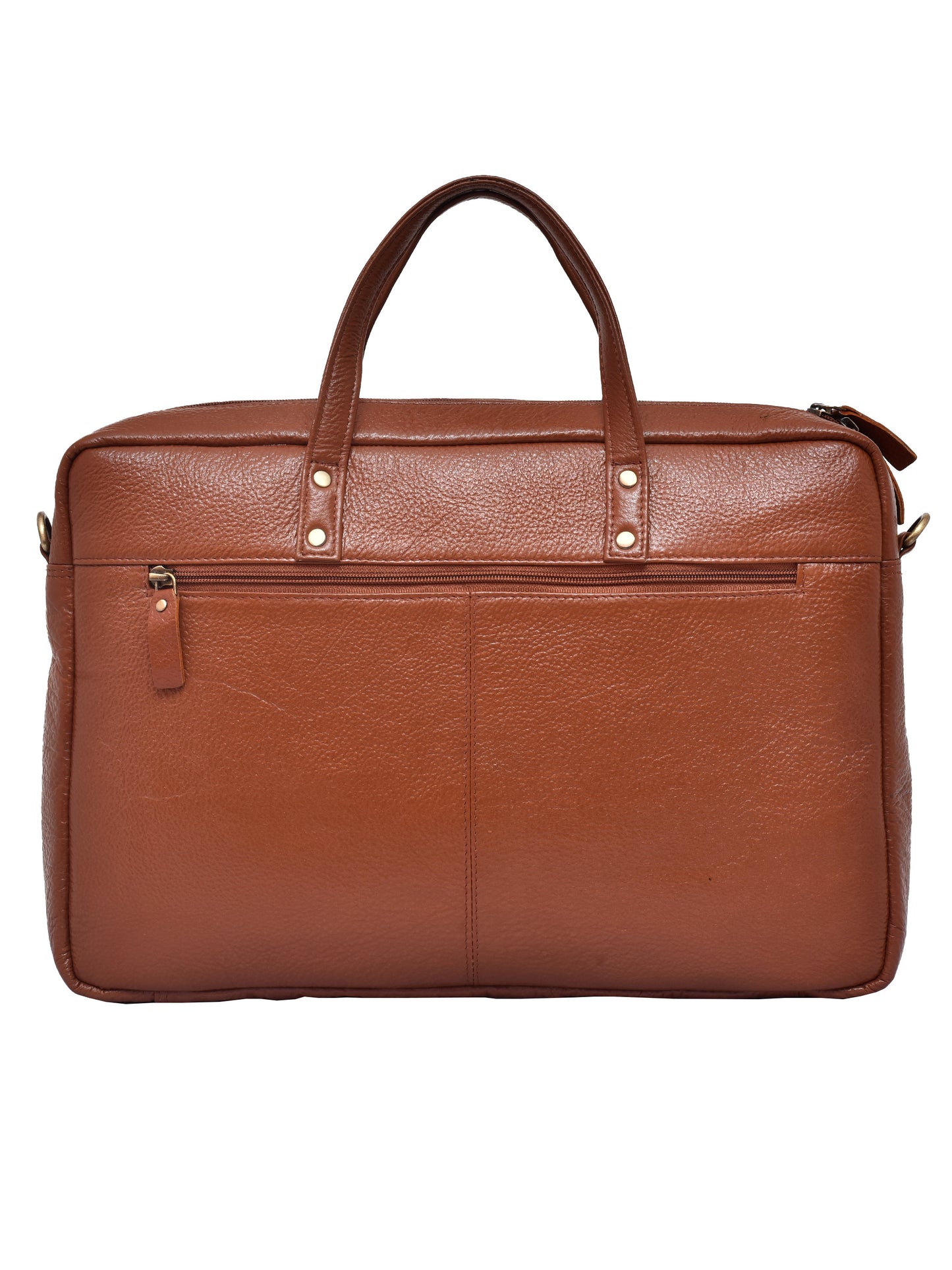 Unisex Tan Leather 16 Inch Laptop Bag (OMLB-024N-TAN)