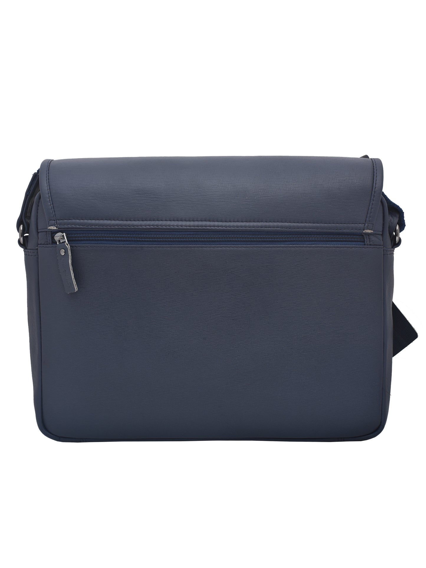 Unisex Navy Saffiano Leather 14 Inch Laptop Bag for MacBook (OMLB-009-S-BLUE)