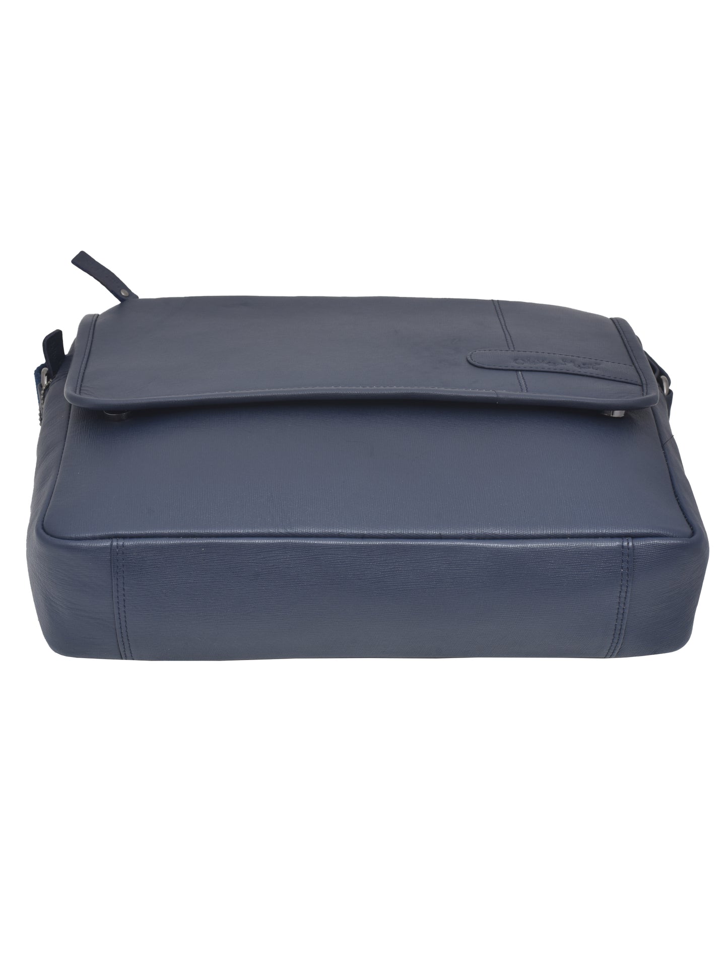 Unisex Navy Saffiano Leather 14 Inch Laptop Bag for MacBook (OMLB-009-S-BLUE)