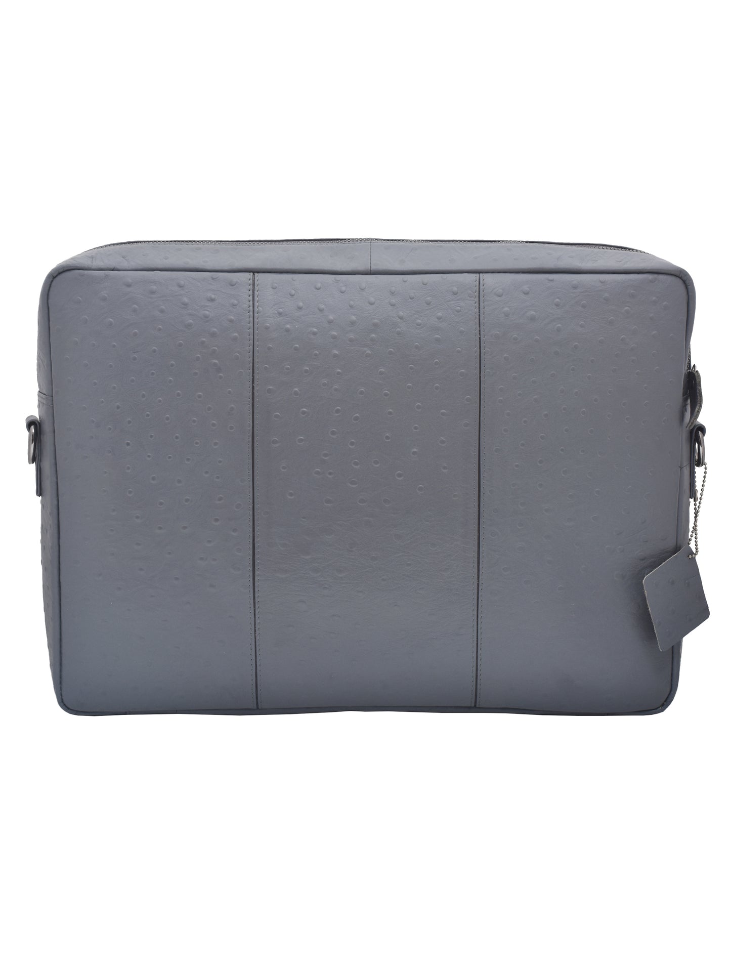 Unisex Grey Ostrich Leather Textured 16 Inch Laptop Bag (OMLB-005-O-GREY)