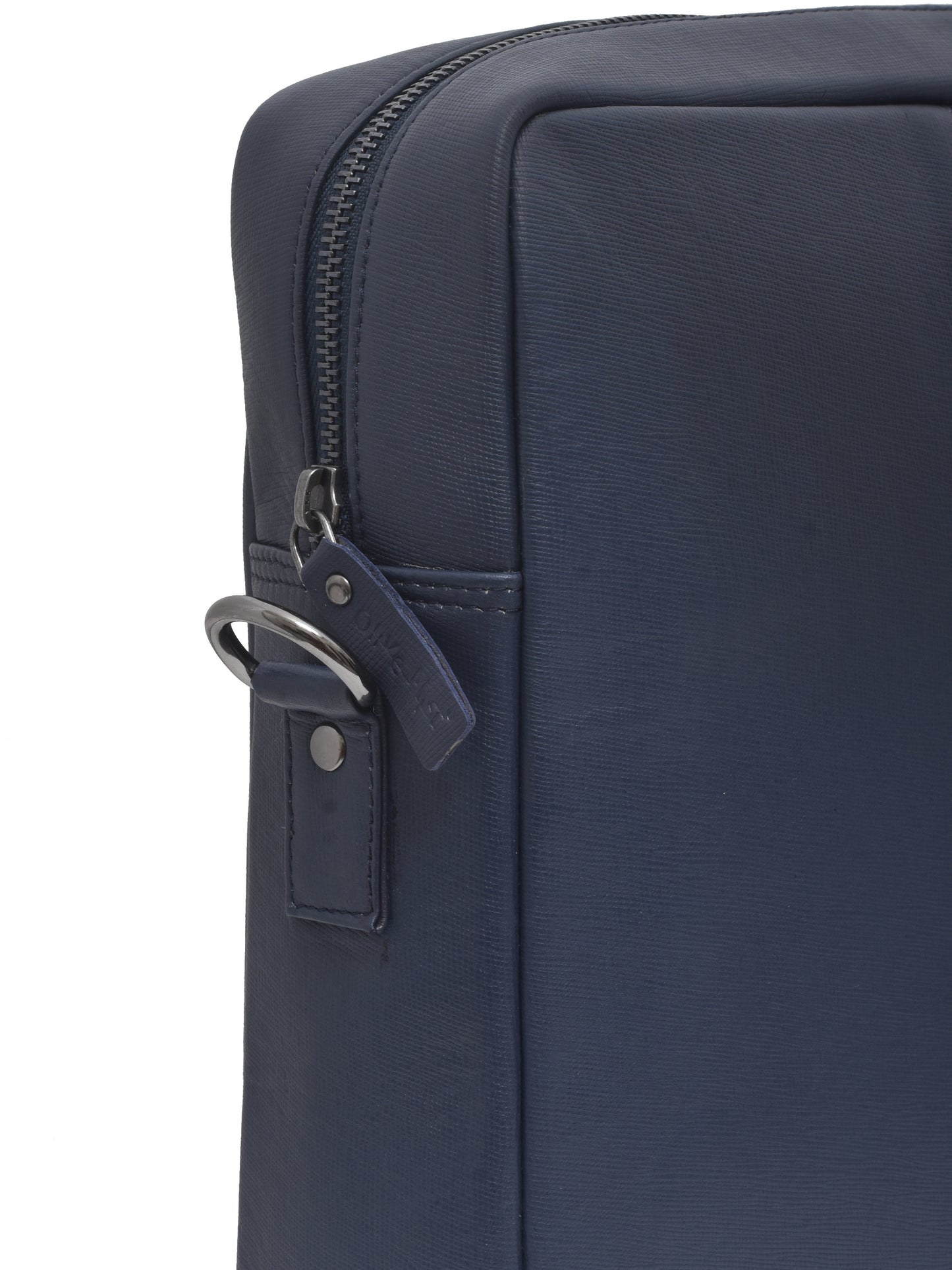 Unisex Navy Saffiano Leather Messenger 16 Inch Laptop Bag (OMLB-005-S-BLUE)