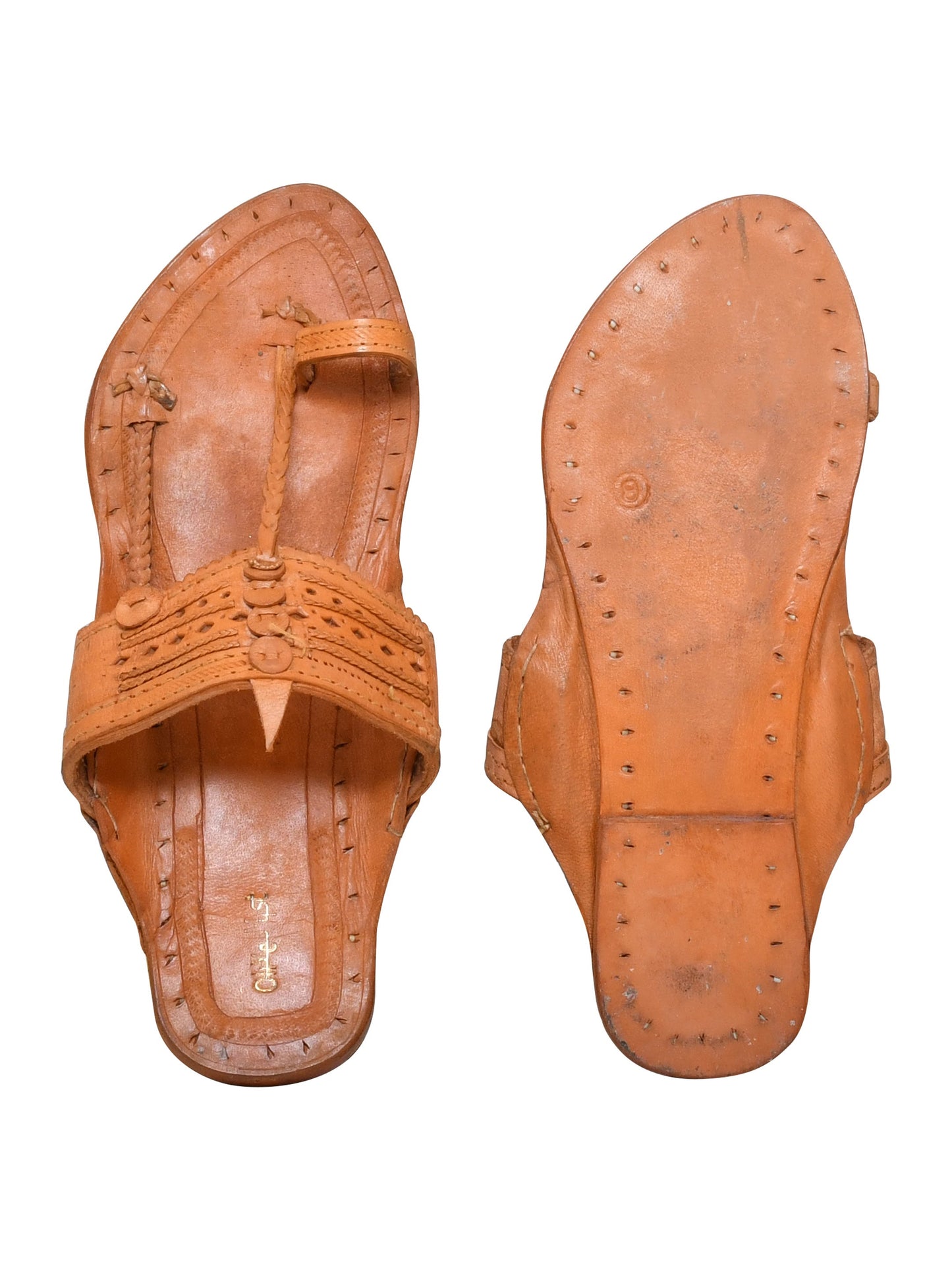 Men Tan Ethnic Leather Handcrafted Kolhapuri (OMKP-008-TAN)