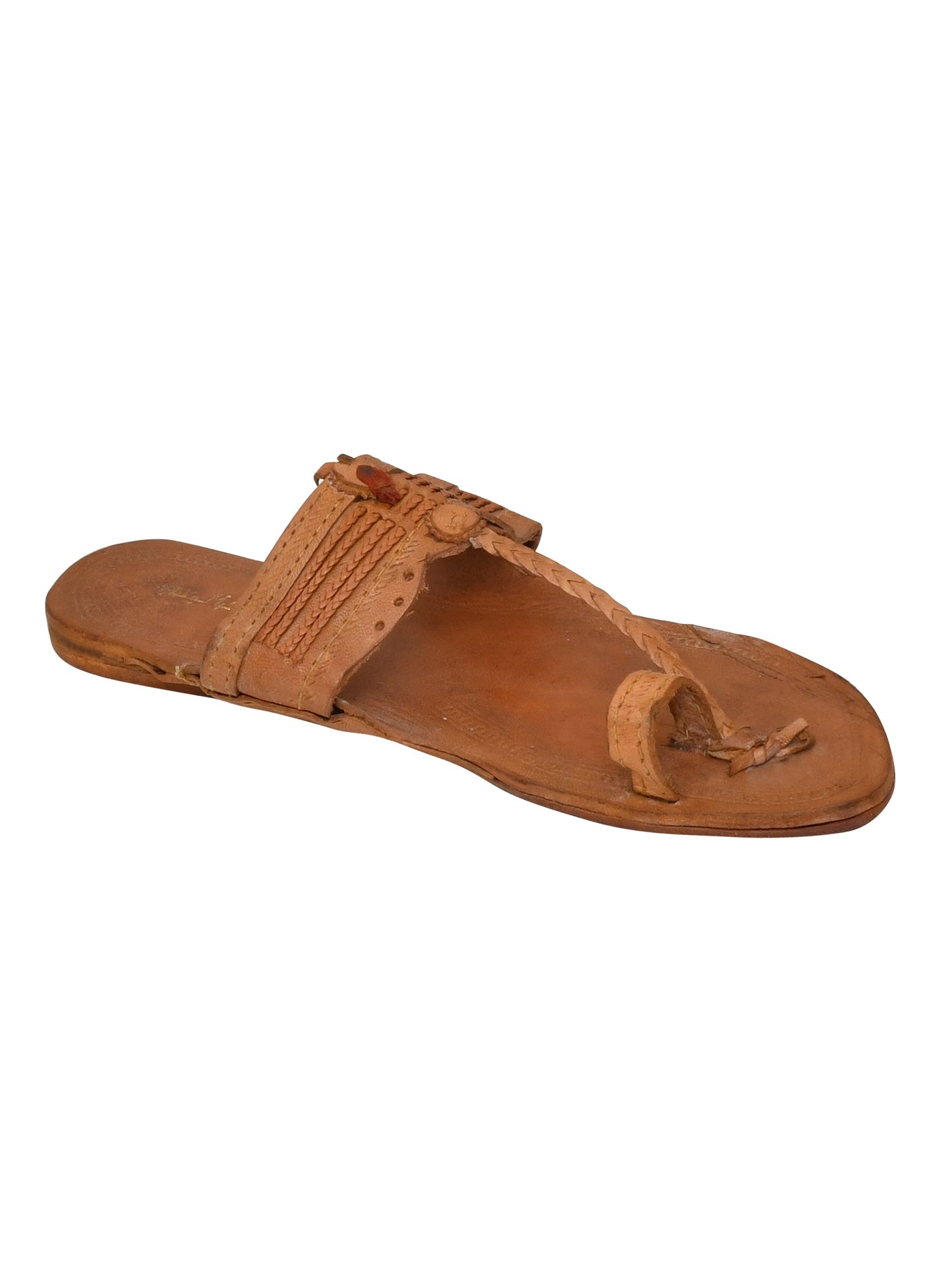 Men Tan Ethnic Leather Handcrafted Kolhapuri (OMKP-014-TAN)