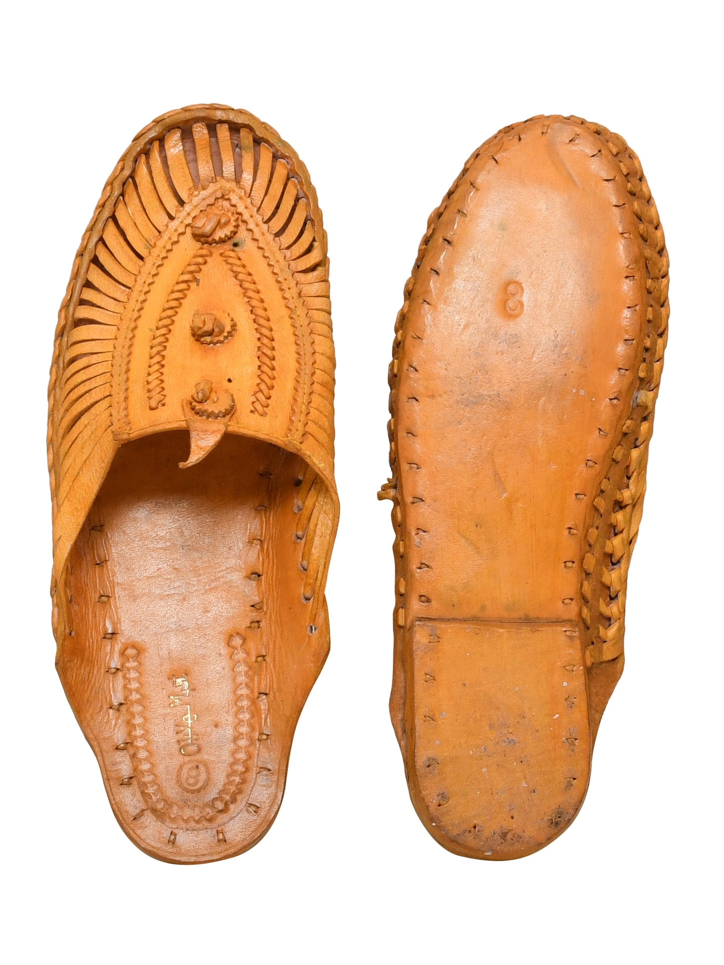 Men Tan Ethnic Leather Handcrafted Kolhapuri (OMKP-013-TAN)