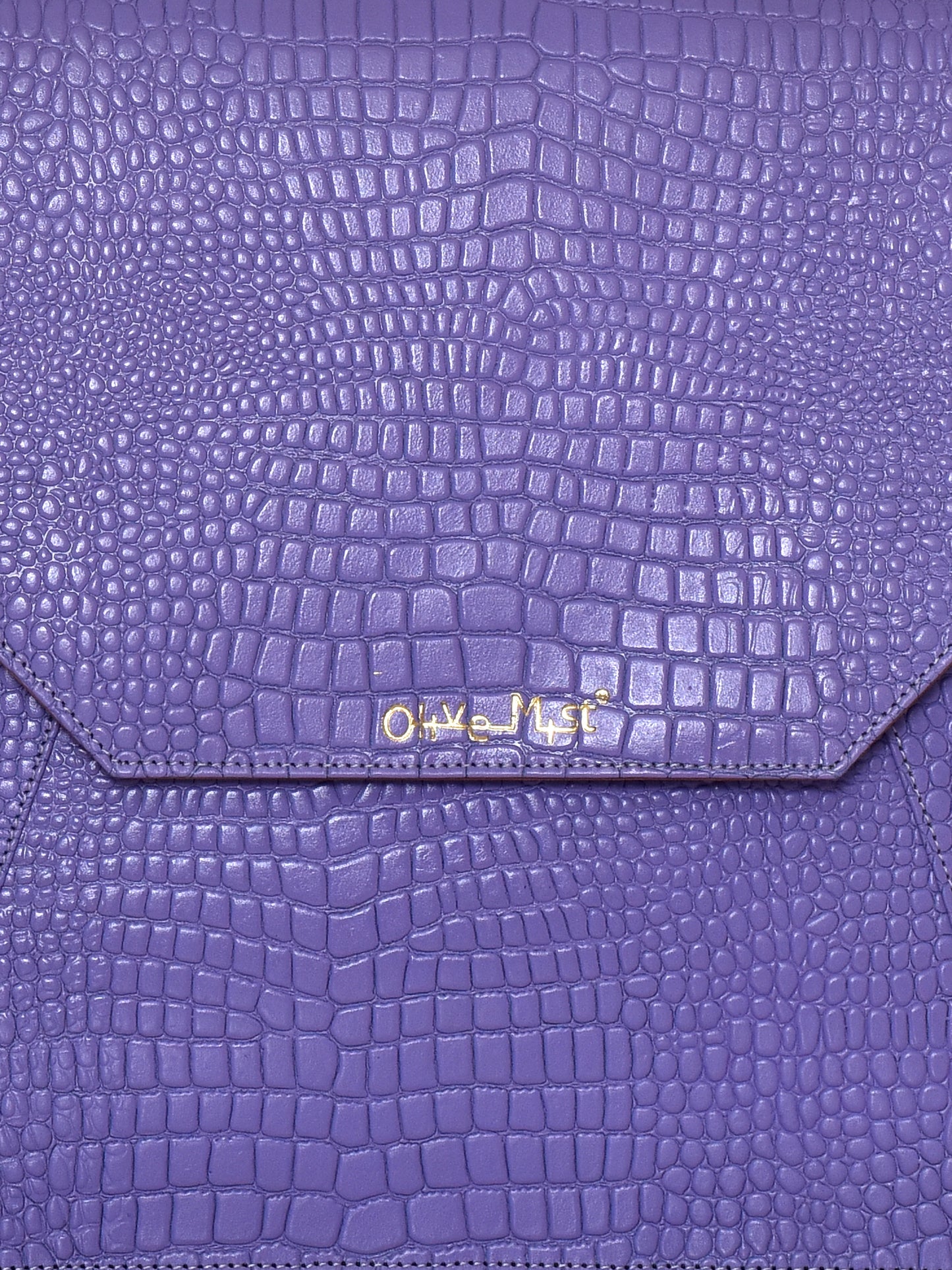 Unisex Violet Textured Genuine Leather Laptop Sleeve 16 Inch (OMLS-017-C16-VLET)