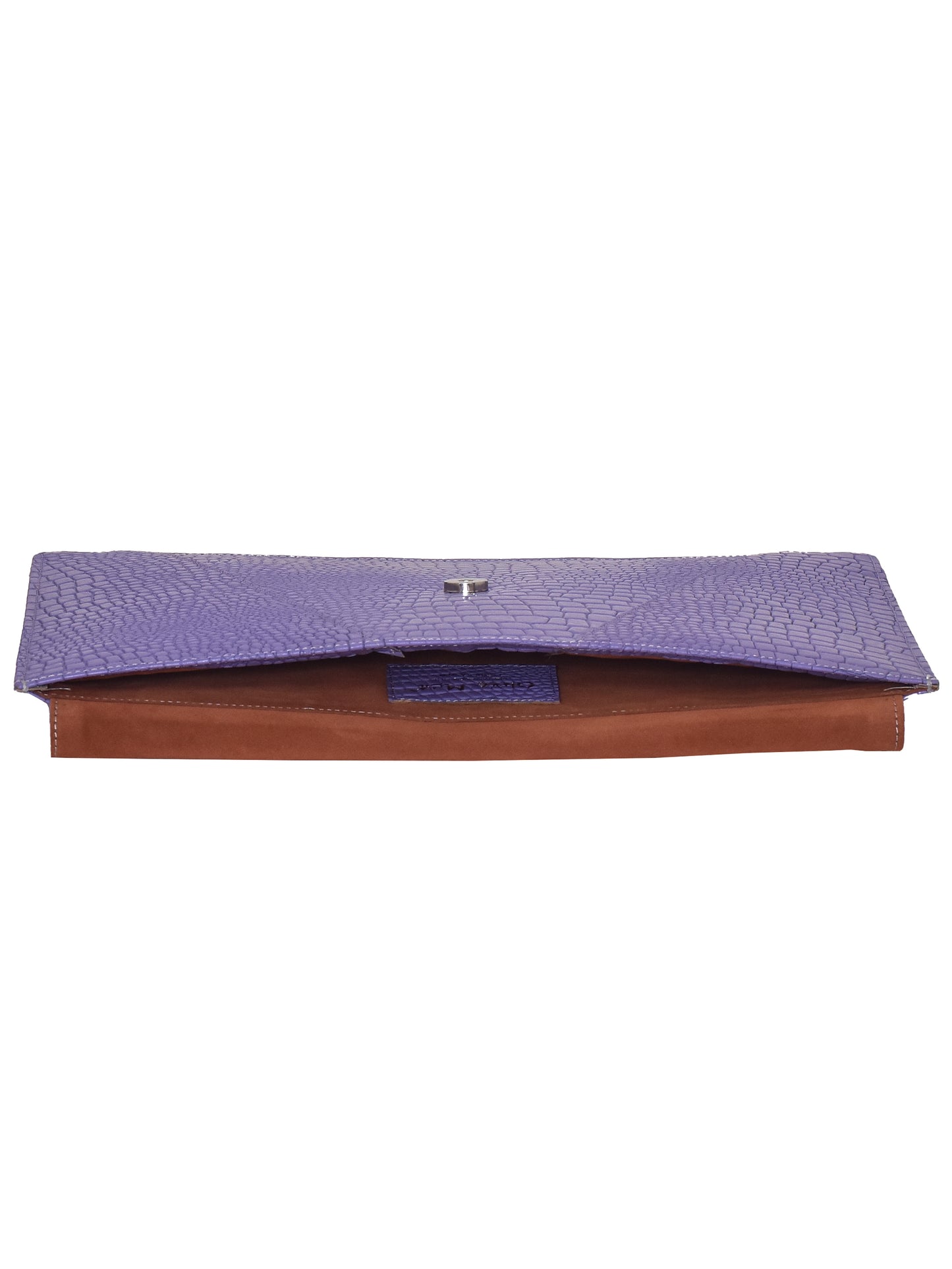 Unisex Violet Textured Genuine Leather Laptop Sleeve 16 Inch (OMLS-017-C16-VLET)