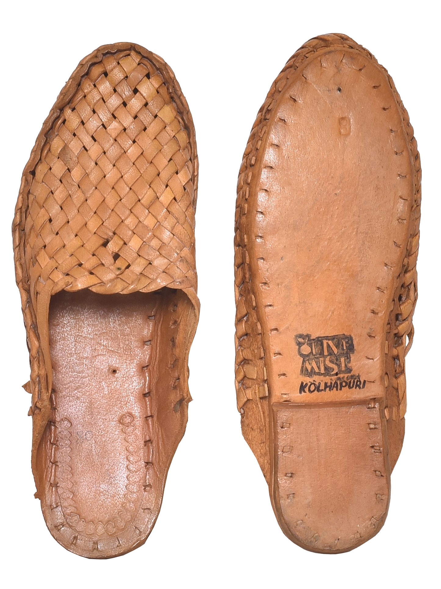 Men Tan Ethnic Handcrafted Leather Fisherman Kolhapuris (OMKP-001-TAN)