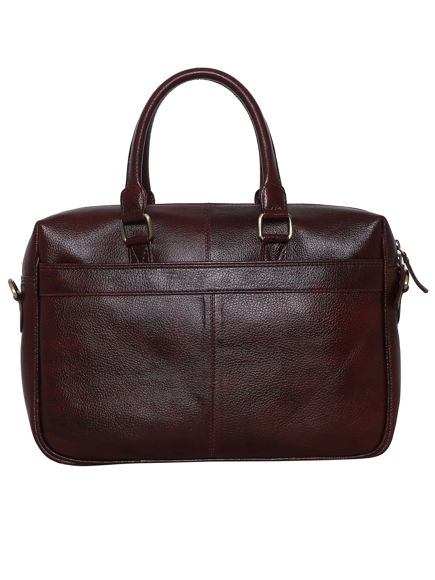 Unisex Brown Leather Laptop Bag - 16 Inch (OMLB-022N-B-BROWN)