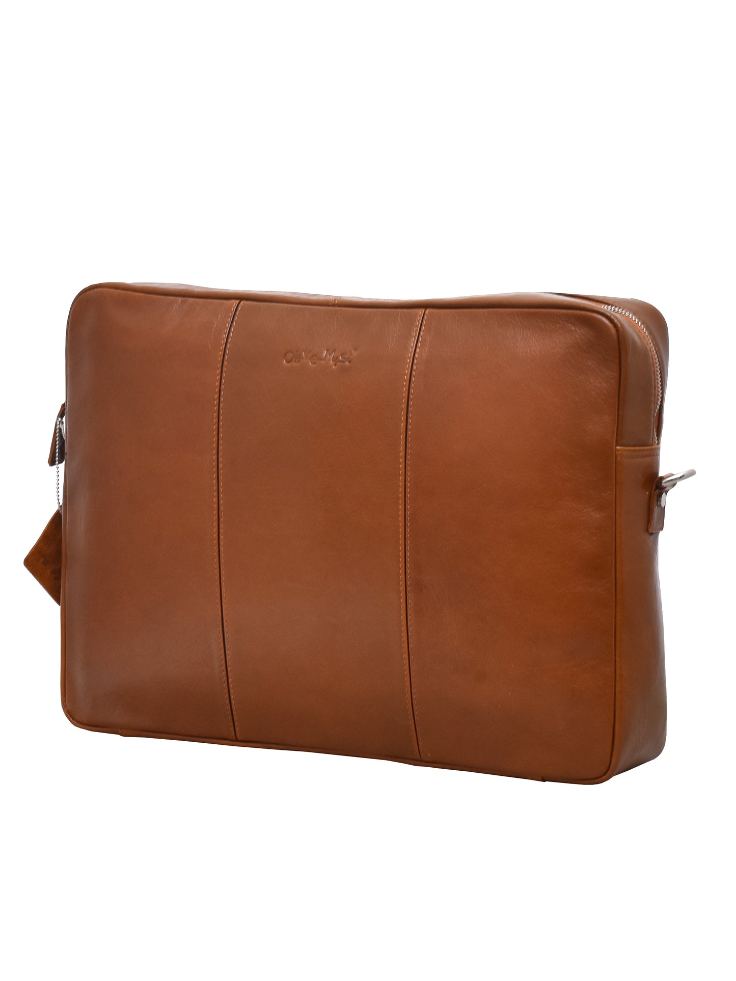 Unisex Tan Genuine Leather Laptop Bag 16 inch (OMLB-005-TAN)