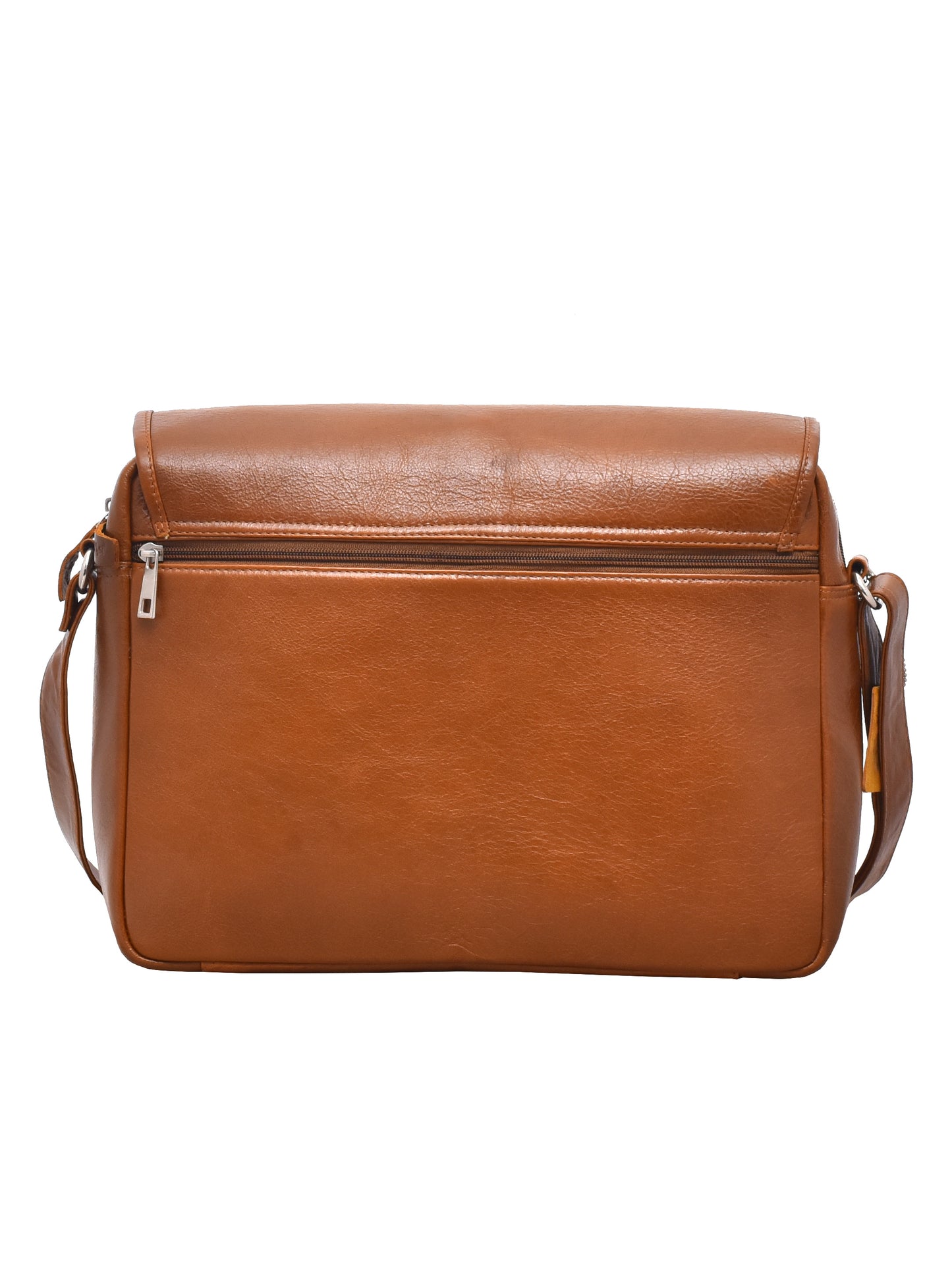 Unisex Tan Genuine Leather Laptop Bag 14 Inch (OMLB-009-TAN)