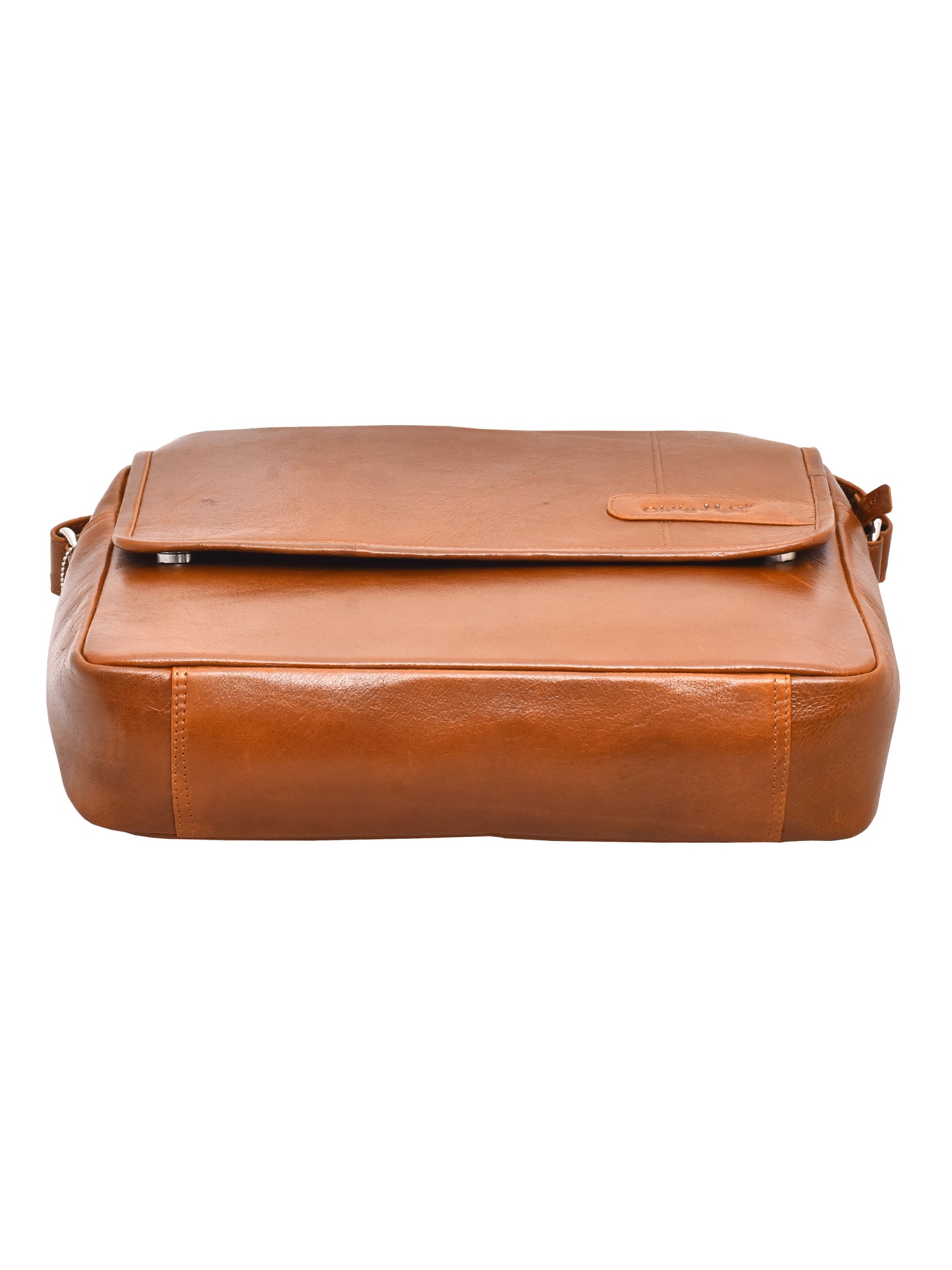 Unisex Tan Genuine Leather Laptop Bag 14 Inch (OMLB-009-TAN)