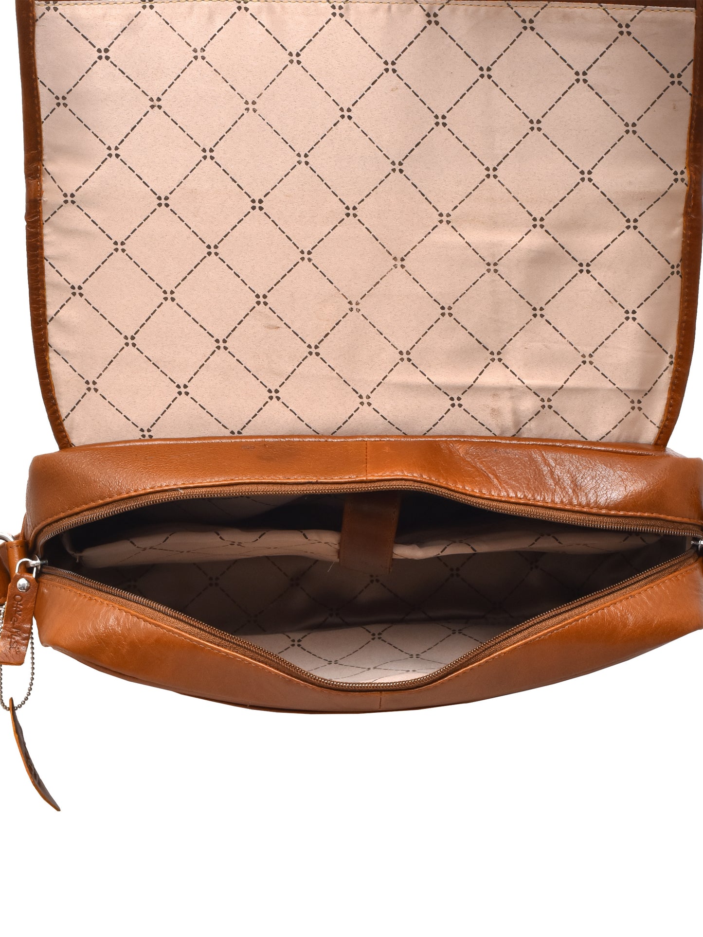 Unisex Tan Genuine Leather Laptop Bag 14 Inch (OMLB-009-TAN)