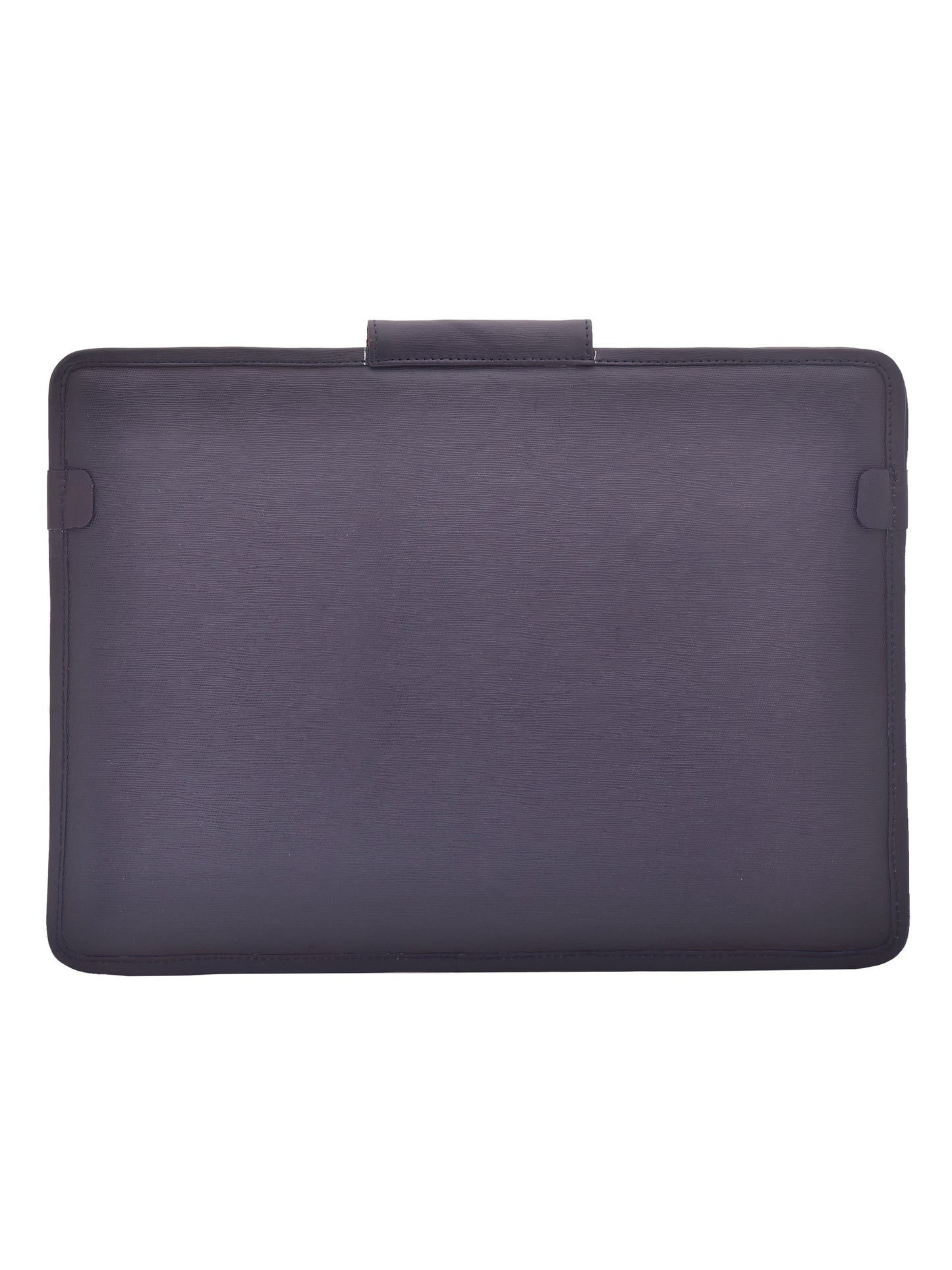 Unisex Blue Saffiano Textured Leather Laptop Sleeve 14 Inch (OMLS-012-S-BLUE)