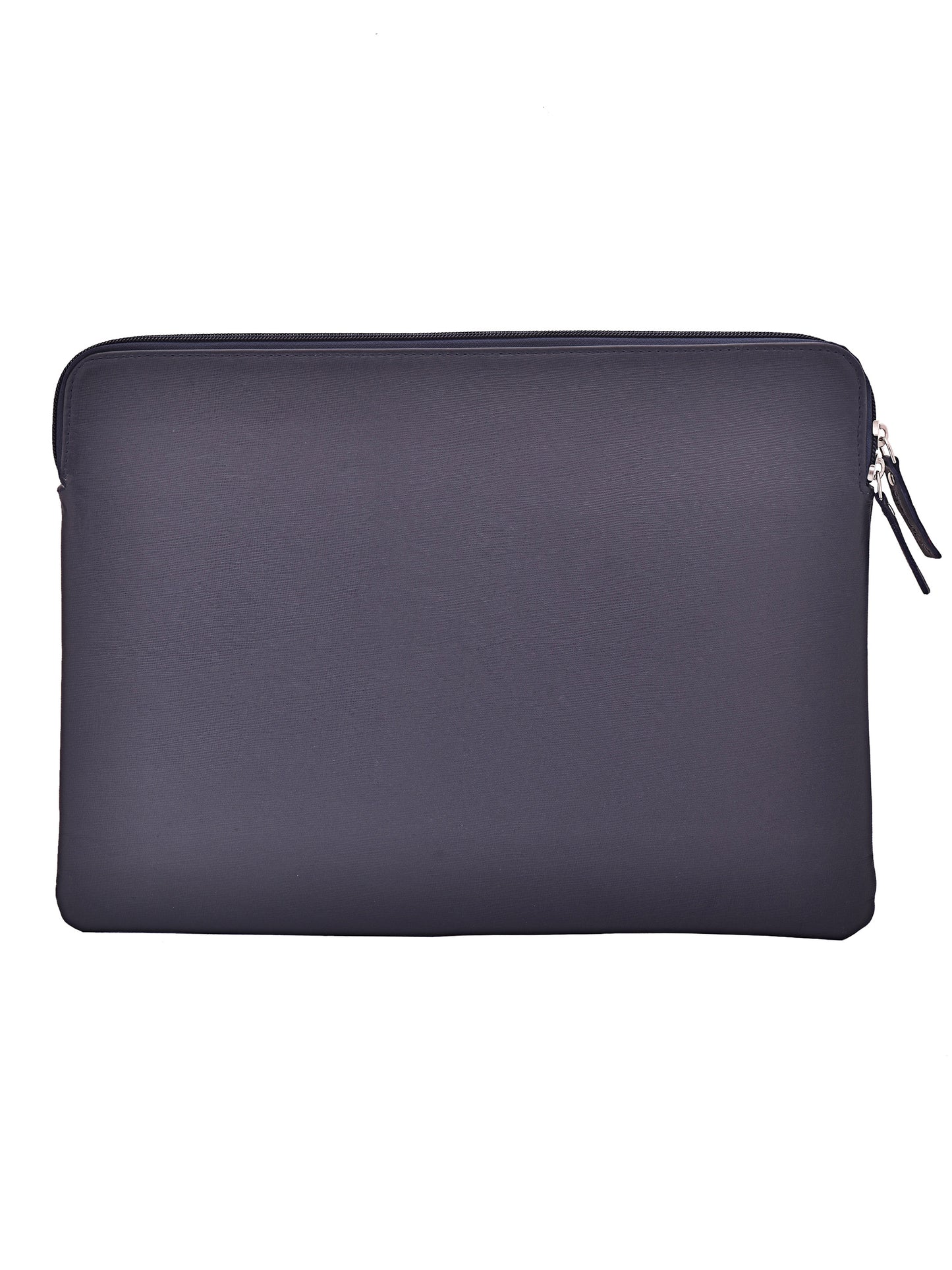 Unisex Blue Saffiano Textured Leather 16 Laptop Sleeve 14 Inch (OMLS-013-S-BLUE)