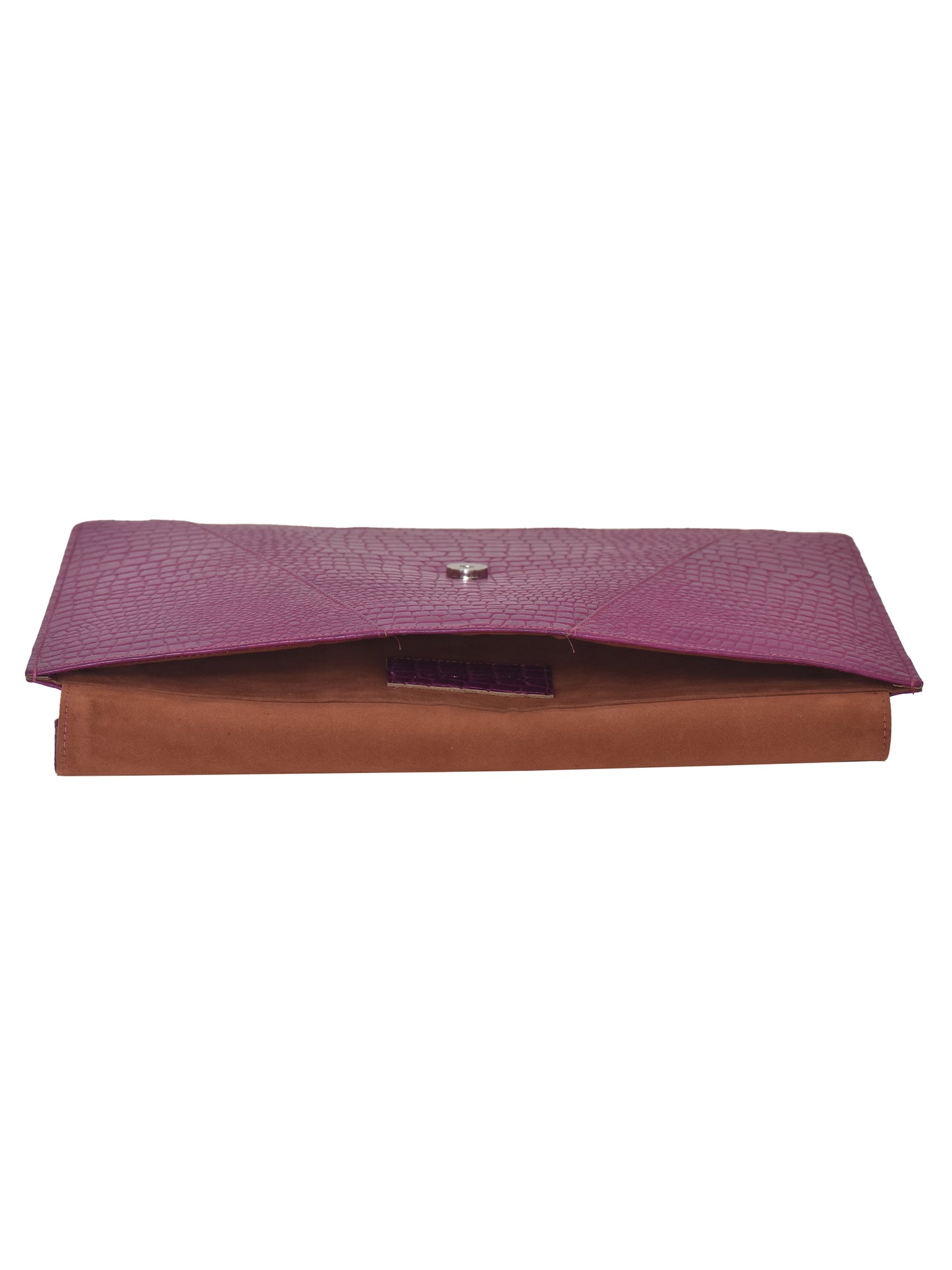 Unisex Burgundy Crocodile Textured Leather Laptop Sleeve 16 Inch (OMLS-017-C16-BGNDY)