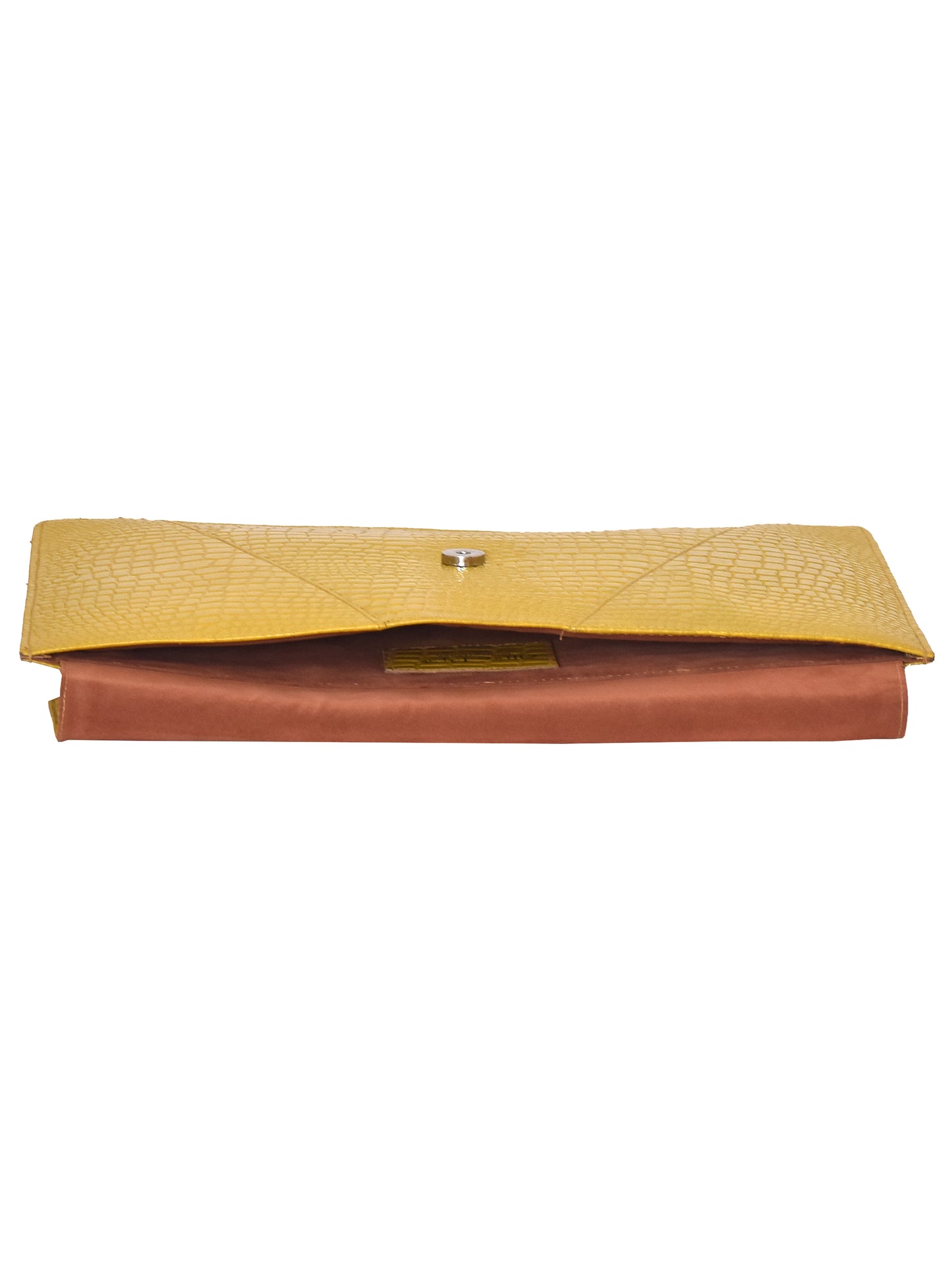 Unisex Mustard Crocodile Textured Leather Laptop Sleeve for 16 Inch Laptop (OMLS-017-C16-MSTRD)