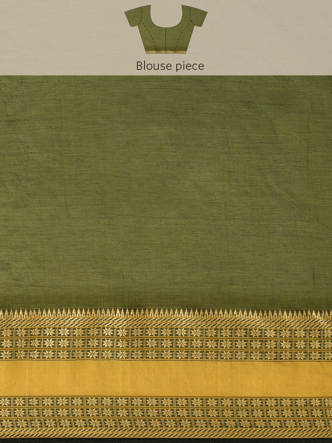 Pure Cotton Green & Mustard Floral Embroidered Handloom Saree (TDSR4-26-GREEN)