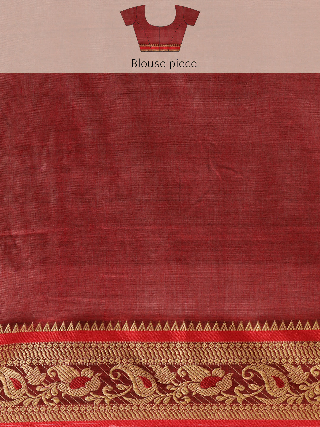 Green & Maroon Floral Handloom Pure Cotton Saree (TDSR4-27-GREEN)